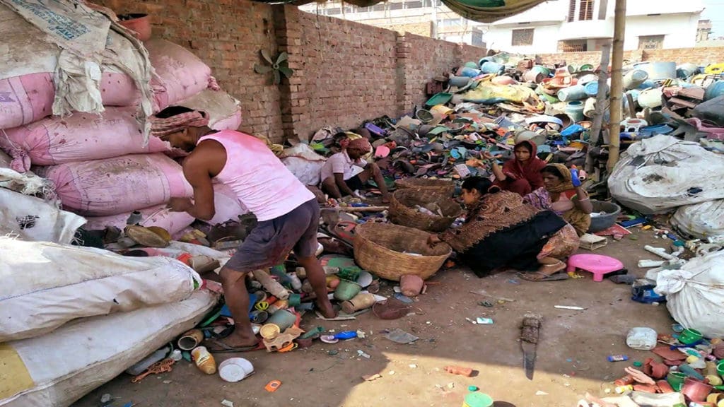 People managing waste